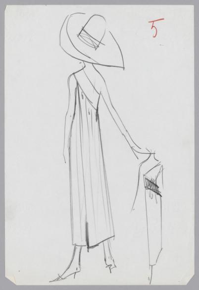Esquisse de figure en robe de plage à une seule bretelle, de diverses  collections entre 1958 et 1967, de la maison Jacques Heim | Paris Musées