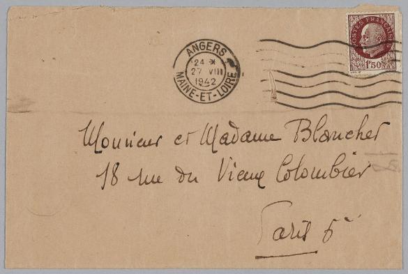 Enveloppe de la lettre adressée à Monsieur et Madame Blanchet à Paris, par  le Docteur P. Pironneau - Ancien interne des Hôpitaux de Paris | Paris  Musées