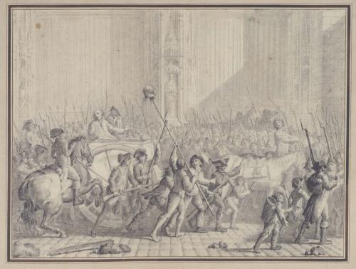 L'intendant Berthier de Sauvigny conduit au supplice reconnaît la tête de  Foulon, le 22 juillet 1789. | Paris Musées
