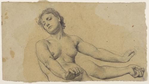 Etude d'un buste de femme nue le bras allongé et étude de bras | Paris  Musées
